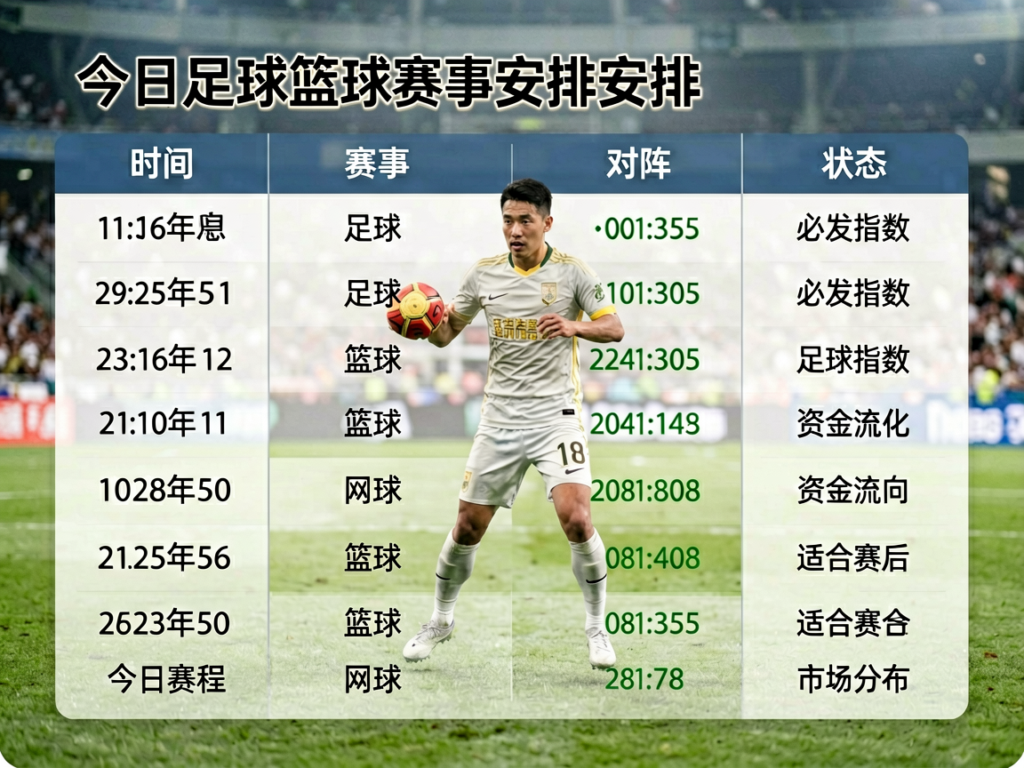 今日足球篮球赛事安排时间表